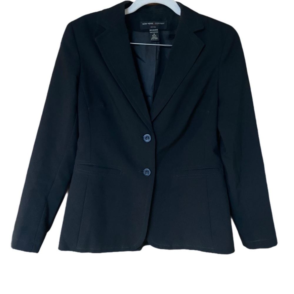 New York & Company black two front button blazer
